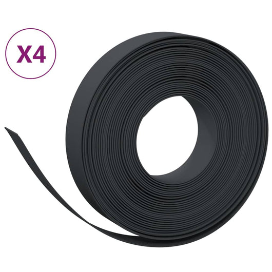 vidaXL Bordature da Giardino 4 pz Nere 10 m 10 cm in Polietilene