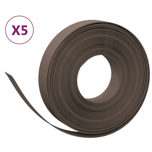 vidaXL Bordature da Giardino 5 pz Marroni 10 m 10 cm in Polietilene