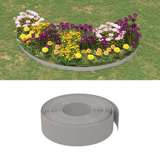 vidaXL Bordature da Giardino 3 pz Grigie 10 m 15 cm in Polietilene