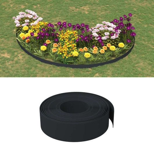 vidaXL Bordature da Giardino 3 pz Nere 10 m 15 cm in Polietilene