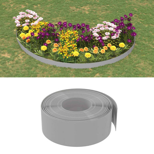 vidaXL Bordature da Giardino 3 pz Grigie 10 m 20 cm in Polietilene