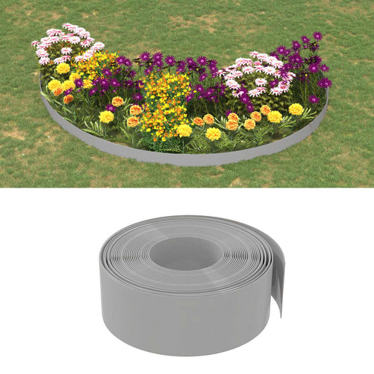 vidaXL Bordature da Giardino 5 pz Grigie 10 m 20 cm in Polietilene