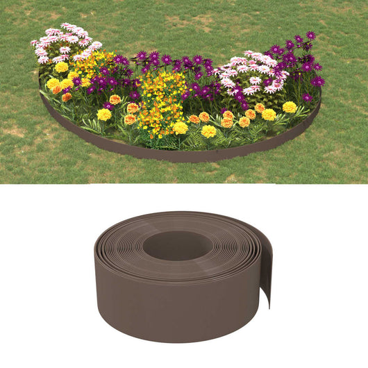 vidaXL Bordature da Giardino 2 pz Marroni 10 m 20 cm in Polietilene