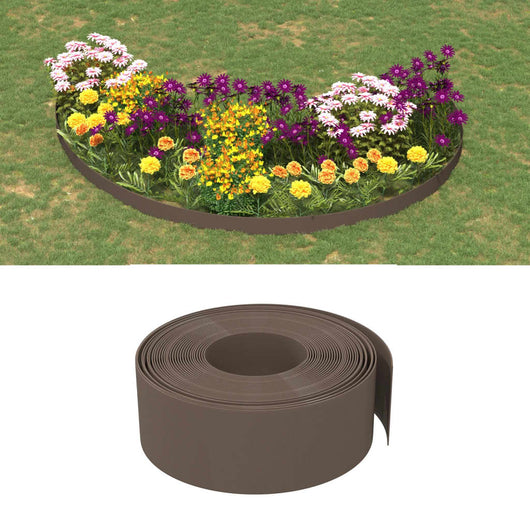 vidaXL Bordature da Giardino 3 pz Marroni 10 m 20 cm in Polietilene