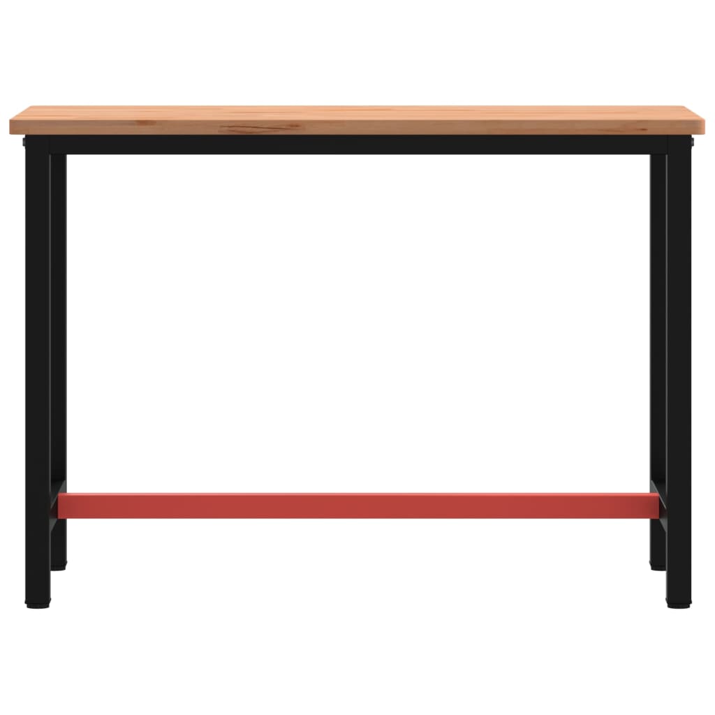 vidaXL Banco da Lavoro 115x55x81,5 cm Legno Massello Faggio e Metallo