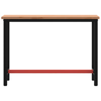 vidaXL Banco da Lavoro 115x55x81,5 cm Legno Massello Faggio e Metallo