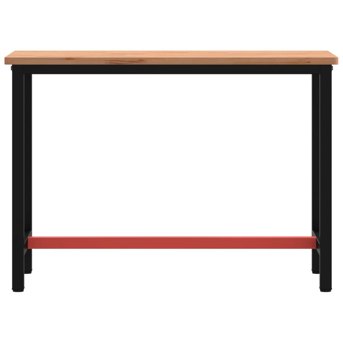 vidaXL Banco da Lavoro 115x55x81,5 cm Legno Massello Faggio e Metallo