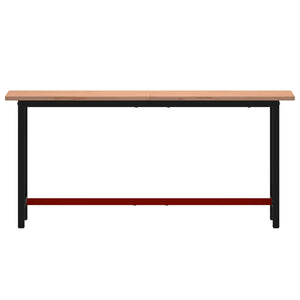 vidaXL Banco da Lavoro 180x55x81,5 cm Legno Massello Faggio e Metallo