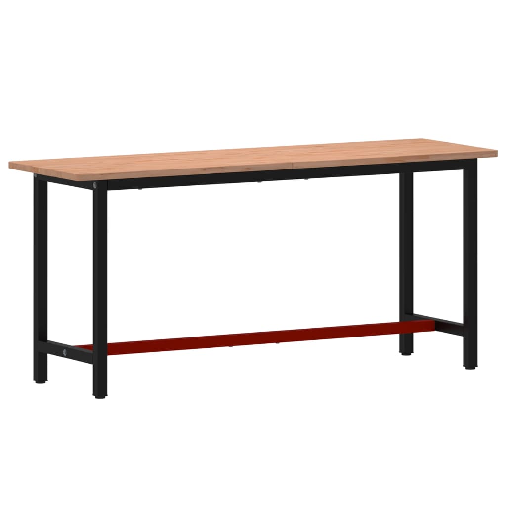 vidaXL Banco da Lavoro 180x55x81,5 cm Legno Massello Faggio e Metallo