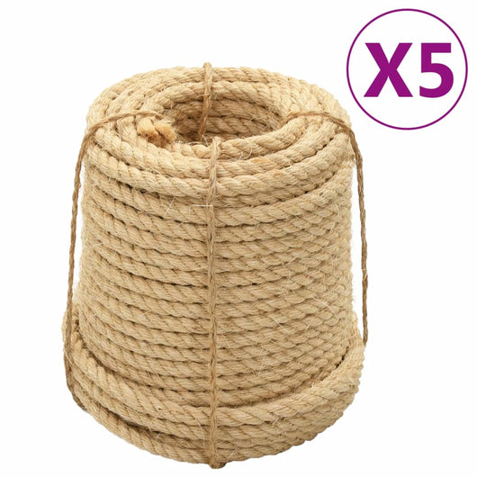 vidaXL Corde in Sisal 5 pz 16 mm 100 m