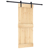 vidaXL Porta Scorrevole con Set Hardware 80x210 cm Legno Massello Pino