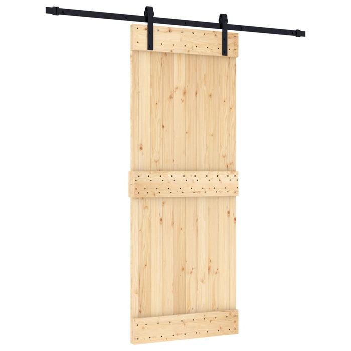 vidaXL Porta Scorrevole con Set Hardware 80x210 cm Legno Massello Pino