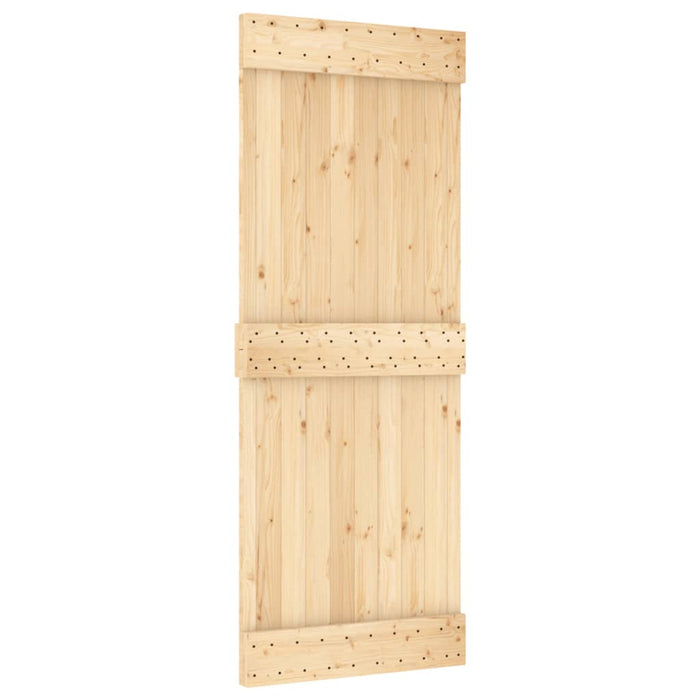 vidaXL Porta Scorrevole con Set Hardware 80x210 cm Legno Massello Pino