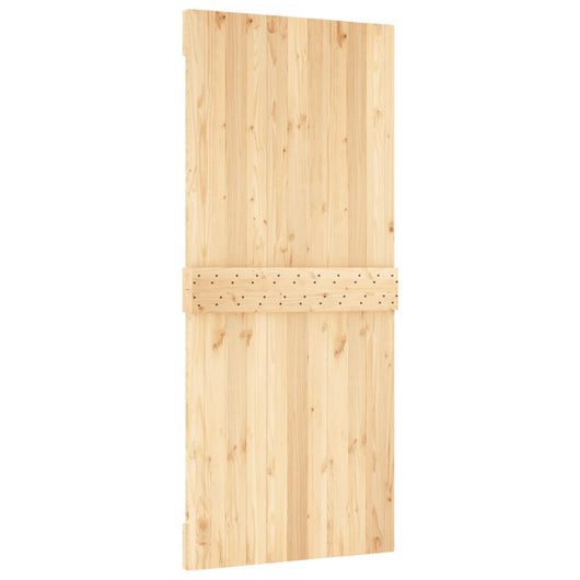 vidaXL Porta Scorrevole con Set Hardware 90x210 cm Legno Massello Pino