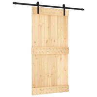 vidaXL Porta Scorrevole con Set Hardware 100x210cm Legno Massello Pino