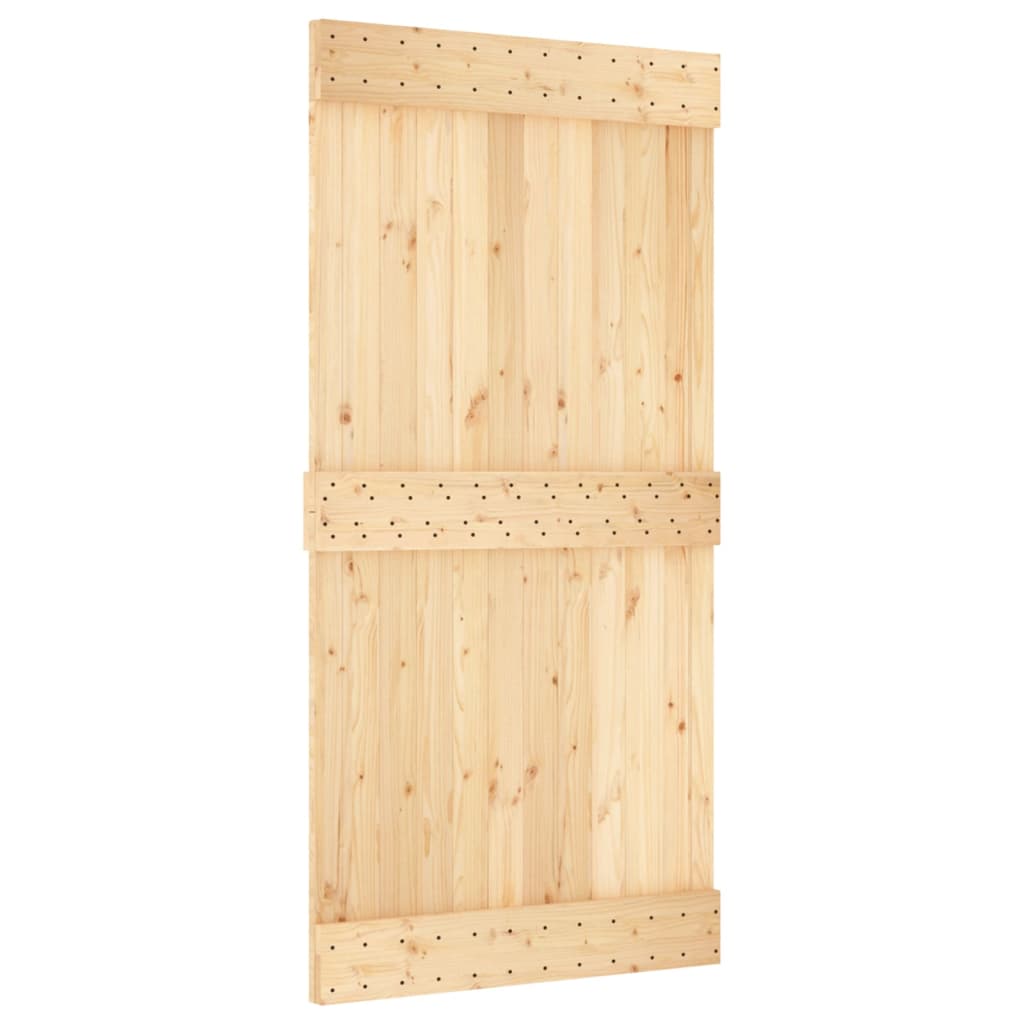 vidaXL Porta Scorrevole con Set Hardware 100x210cm Legno Massello Pino