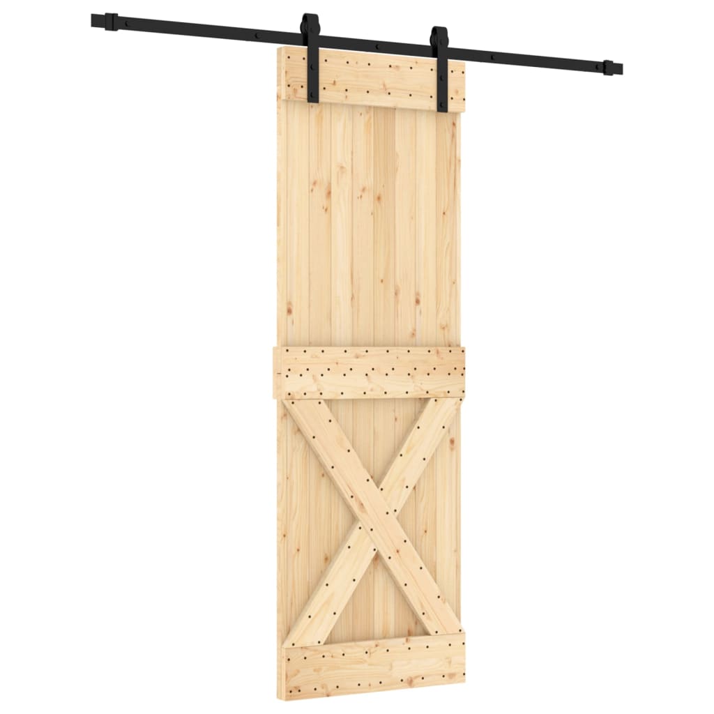 vidaXL Porta Scorrevole con Set Hardware 70x210 cm Legno Massello Pino