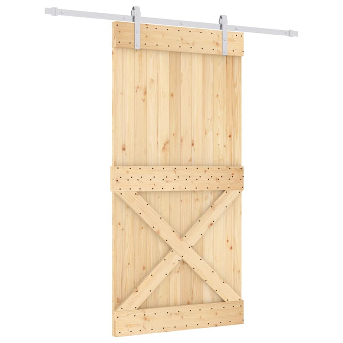 vidaXL Porta Scorrevole con Set Hardware 100x210cm Legno Massello Pino