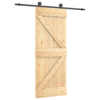 vidaXL Porta Scorrevole con Set Hardware 70x210 cm Legno Massello Pino