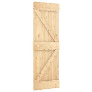 vidaXL Porta Scorrevole con Set Hardware 70x210 cm Legno Massello Pino