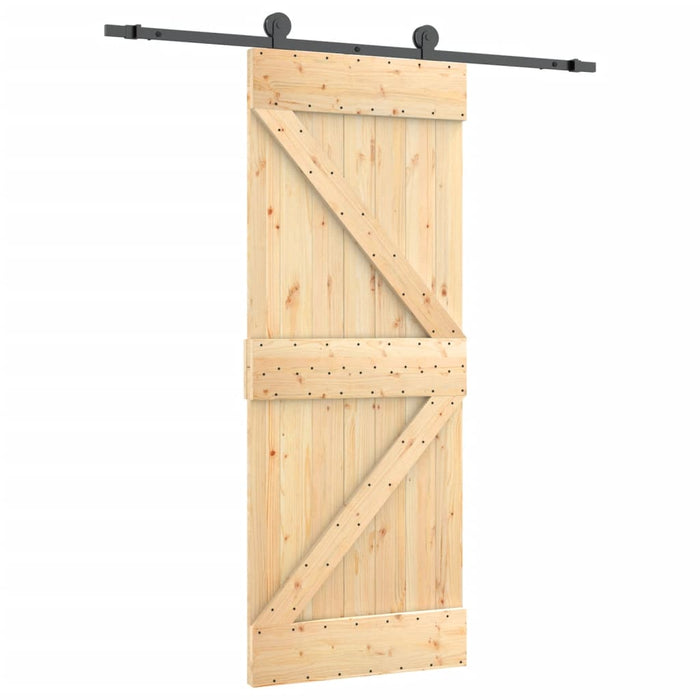 vidaXL Porta Scorrevole con Set Hardware 85x210 cm Legno Massello Pino