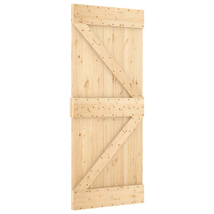 vidaXL Porta Scorrevole con Set Hardware 85x210 cm Legno Massello Pino