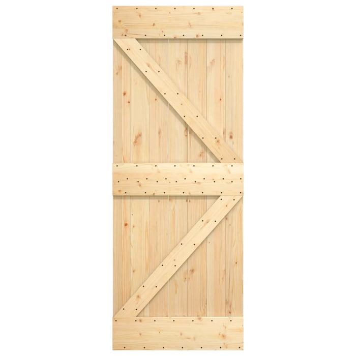 vidaXL Porta Scorrevole con Set Hardware 85x210 cm Legno Massello Pino