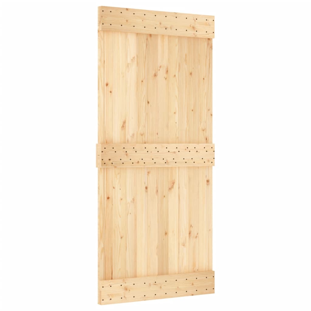 vidaXL Porta Scorrevole con Set Hardware 95x210 cm Legno Massello Pino