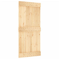 vidaXL Porta Scorrevole con Set Hardware 95x210 cm Legno Massello Pino