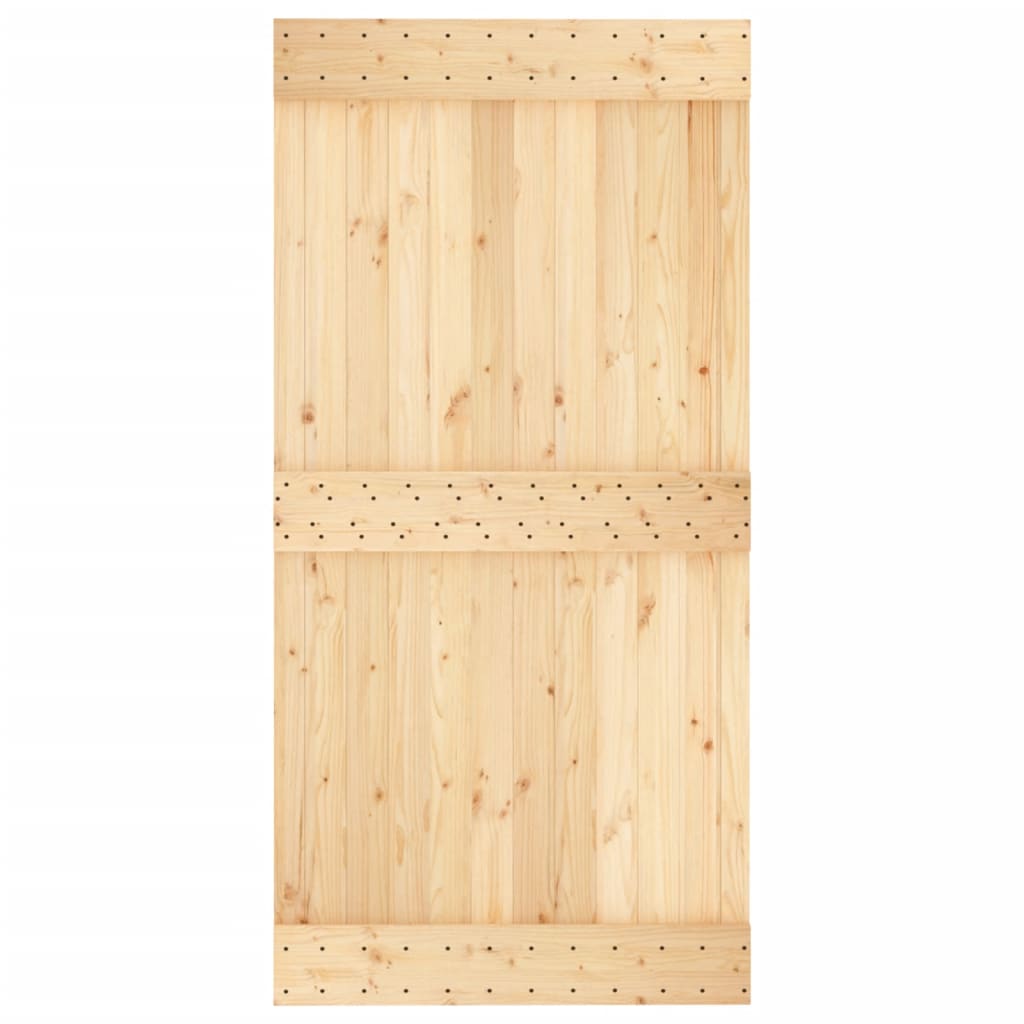 vidaXL Porta Scorrevole con Set Hardware 100x210cm Legno Massello Pino