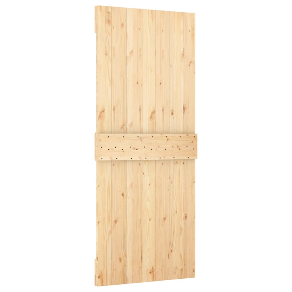 vidaXL Porta Scorrevole con Set Hardware 85x210 cm Legno Massello Pino