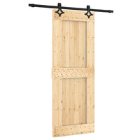 vidaXL Porta Scorrevole con Set Hardware 80x210 cm Legno Massello Pino