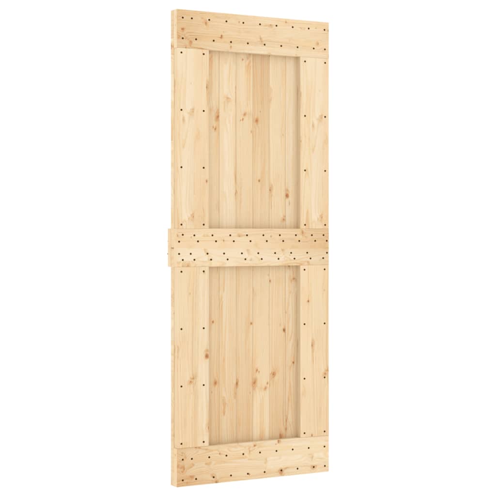 vidaXL Porta Scorrevole con Set Hardware 80x210 cm Legno Massello Pino