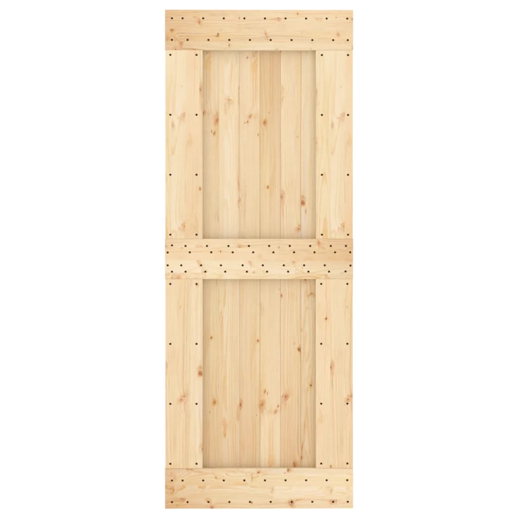 vidaXL Porta Scorrevole con Set Hardware 80x210 cm Legno Massello Pino