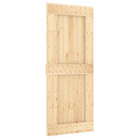 vidaXL Porta Scorrevole con Set Hardware 85x210 cm Legno Massello Pino