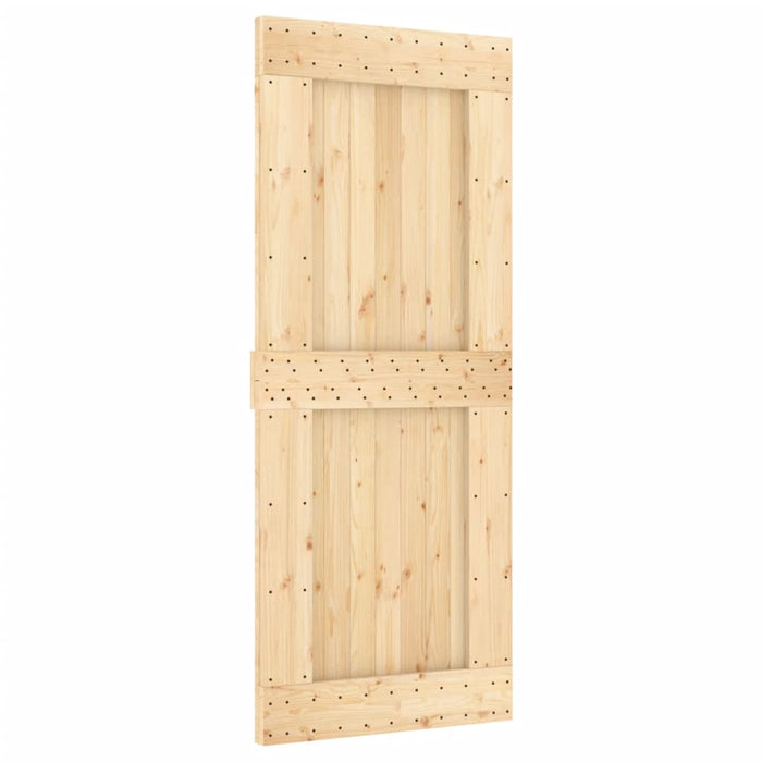 vidaXL Porta Scorrevole con Set Hardware 85x210 cm Legno Massello Pino