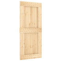 vidaXL Porta Scorrevole con Set Hardware 90x210 cm Legno Massello Pino