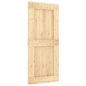 vidaXL Porta Scorrevole con Set Hardware 90x210 cm Legno Massello Pino