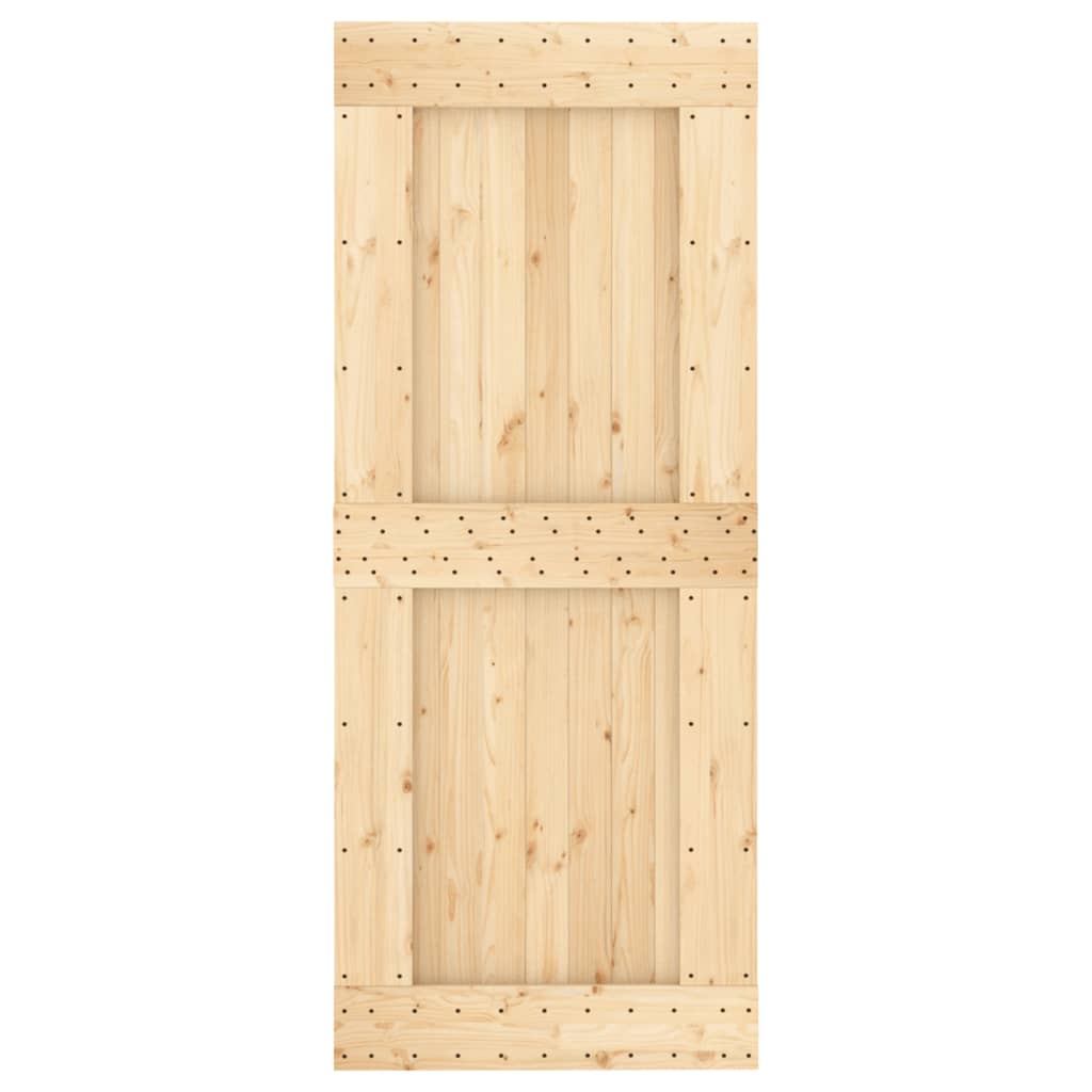 vidaXL Porta Scorrevole con Set Hardware 85x210 cm Legno Massello Pino