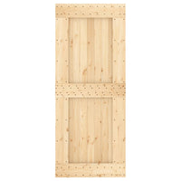 vidaXL Porta Scorrevole con Set Hardware 85x210 cm Legno Massello Pino