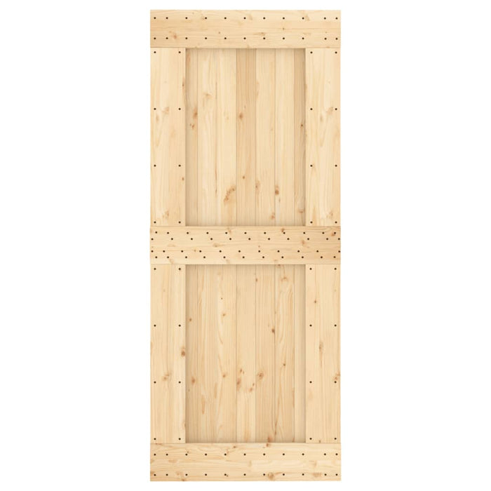 vidaXL Porta Scorrevole con Set Hardware 85x210 cm Legno Massello Pino