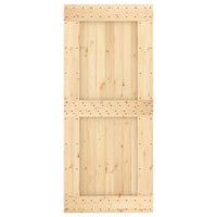 vidaXL Porta Scorrevole con Set Hardware 90x210 cm Legno Massello Pino