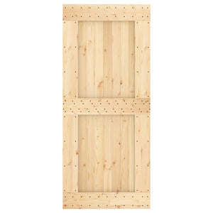 vidaXL Porta Scorrevole con Set Hardware 90x210 cm Legno Massello Pino