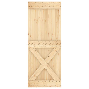 vidaXL Porta Scorrevole con Set Hardware 80x210 cm Legno Massello Pino