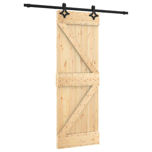 vidaXL Porta Scorrevole con Set Hardware 70x210 cm Legno Massello Pino