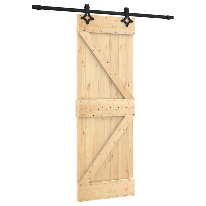 vidaXL Porta Scorrevole con Set Hardware 70x210 cm Legno Massello Pino