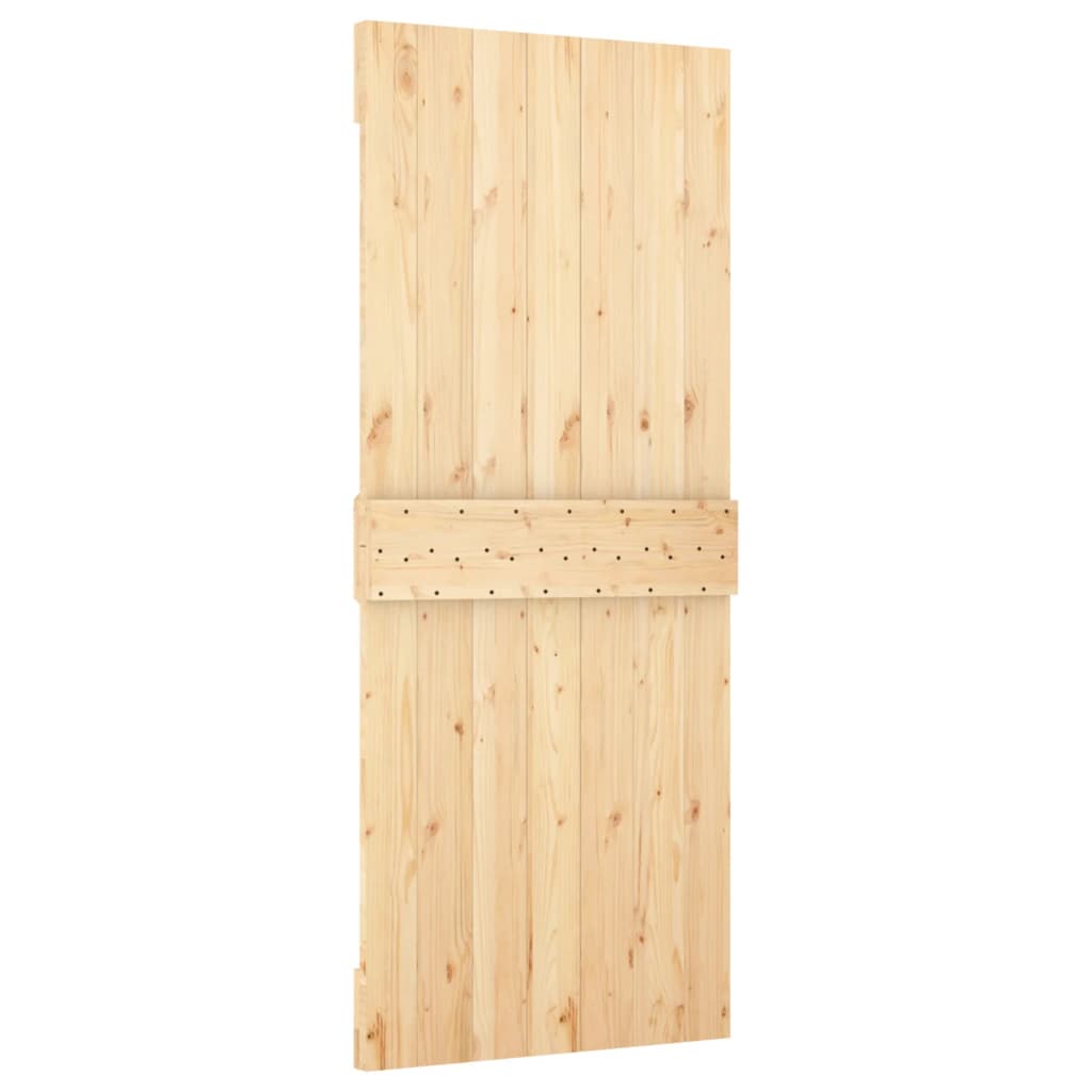 vidaXL Porta Scorrevole con Set Hardware 85x210 cm Legno Massello Pino