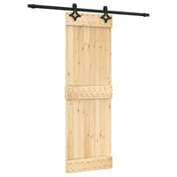 vidaXL Porta Scorrevole con Set Hardware 70x210 cm Legno Massello Pino