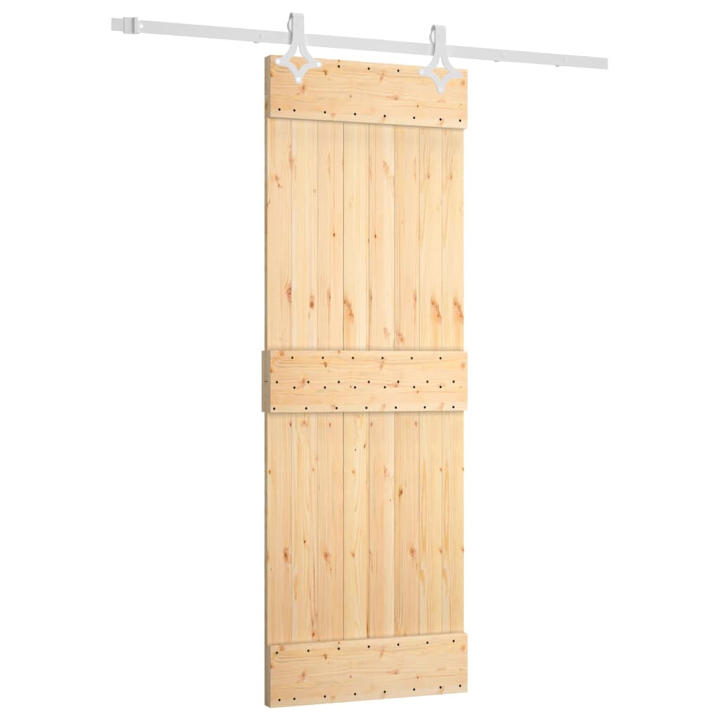 vidaXL Porta Scorrevole con Set Hardware 70x210 cm Legno Massello Pino