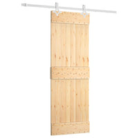 vidaXL Porta Scorrevole con Set Hardware 70x210 cm Legno Massello Pino